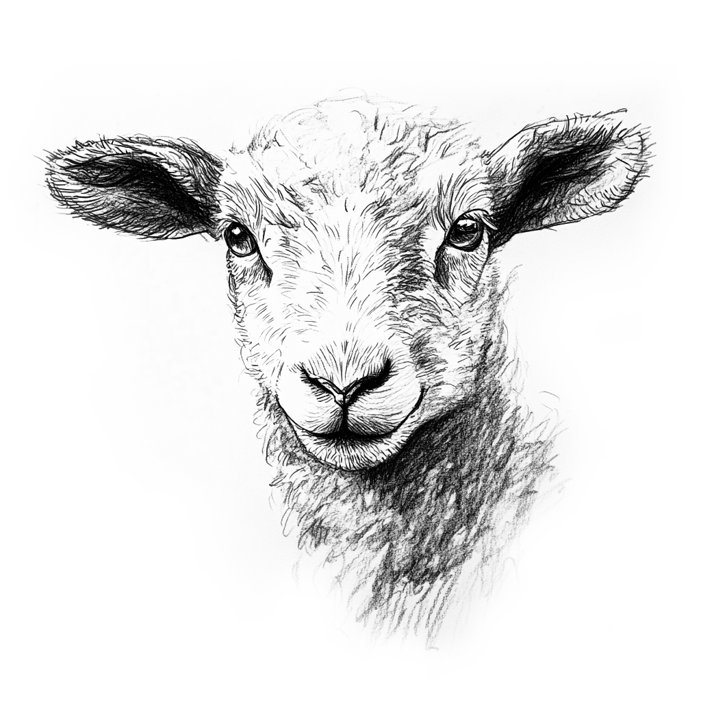 Illustration tête agneau