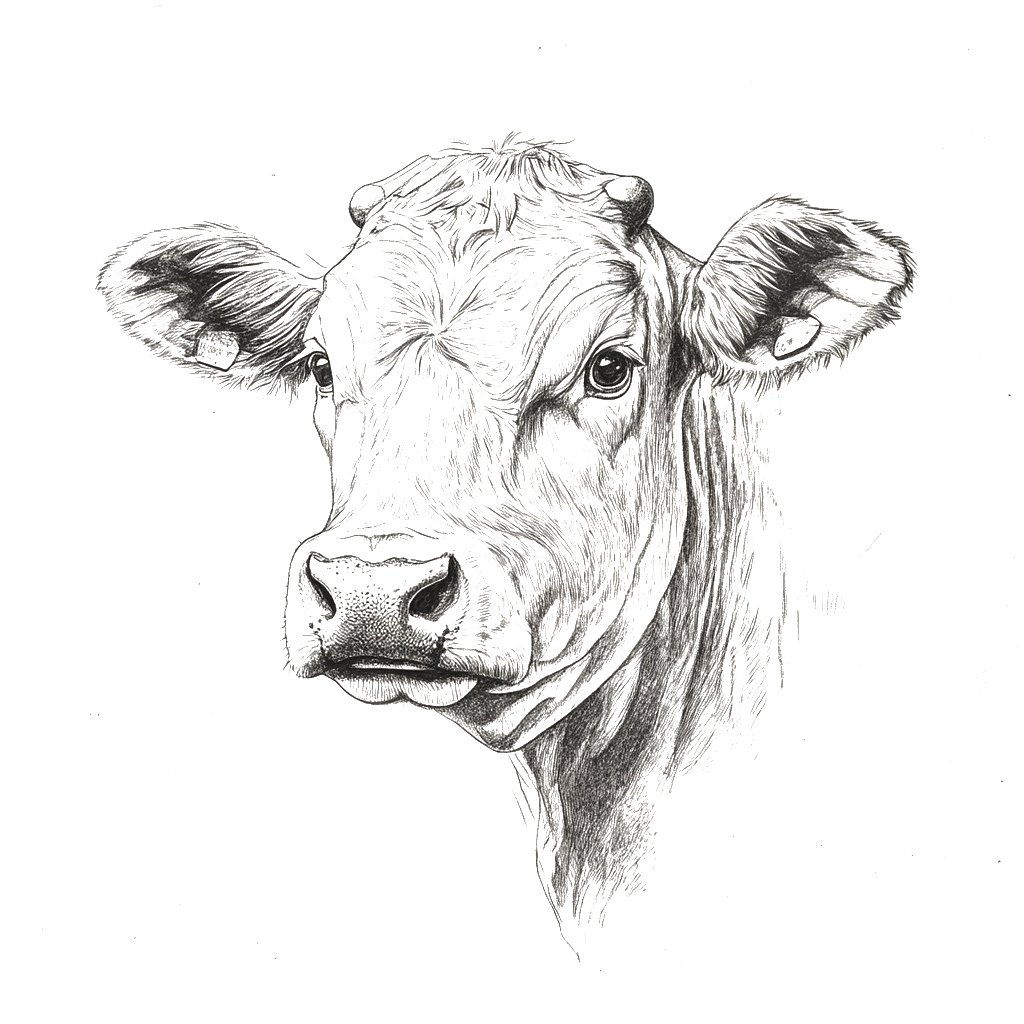 Illustration tête vache